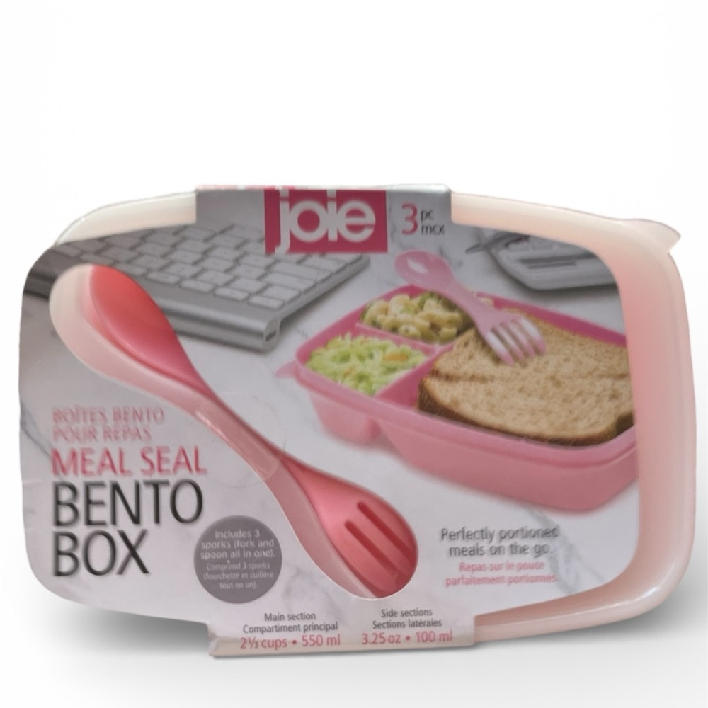 Joie Peach and White Bento Box Set of 3